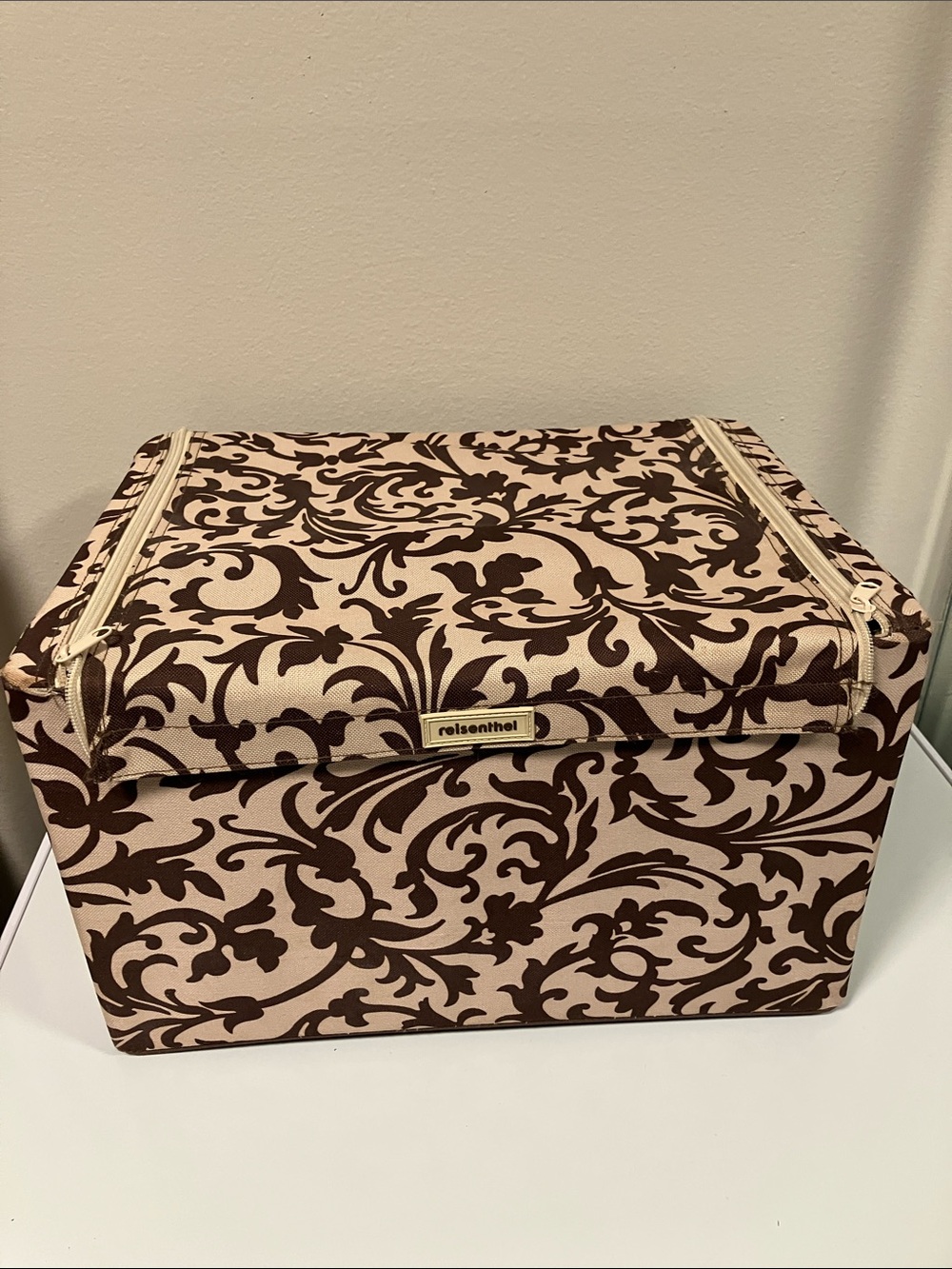 Reisenthel Floral Storage Box in Beige and Brown